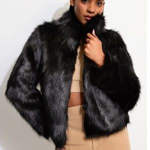✨ - Unreal Fur * FUR DELISH JACKET in Black - Size XS